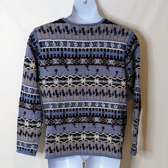 Rebecca Malone Wool Blend Embroidered Details V-Neck Cardigan Size L - Picture 2 of 7